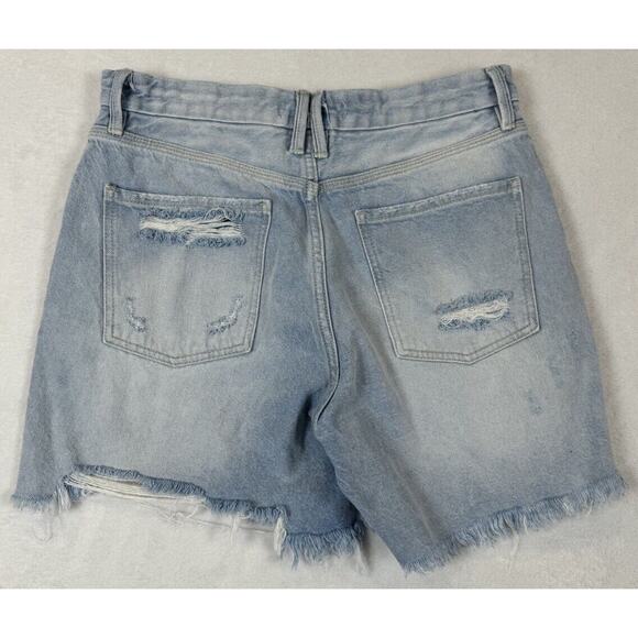 Kancan Juniors Lt Wash Distressed High Rise Cut-off Denim Shorts Cotton Sz 9 - Picture 2 of 8
